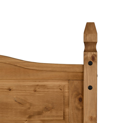 Corona 4FT6 Bed Low Foot End - Distressed Waxed Pine